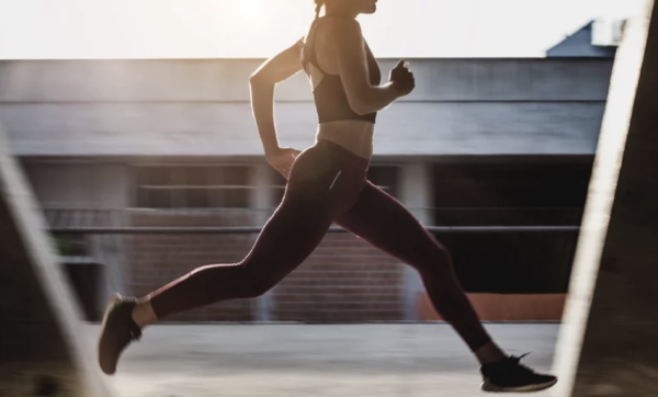 A good-looking woman is running.